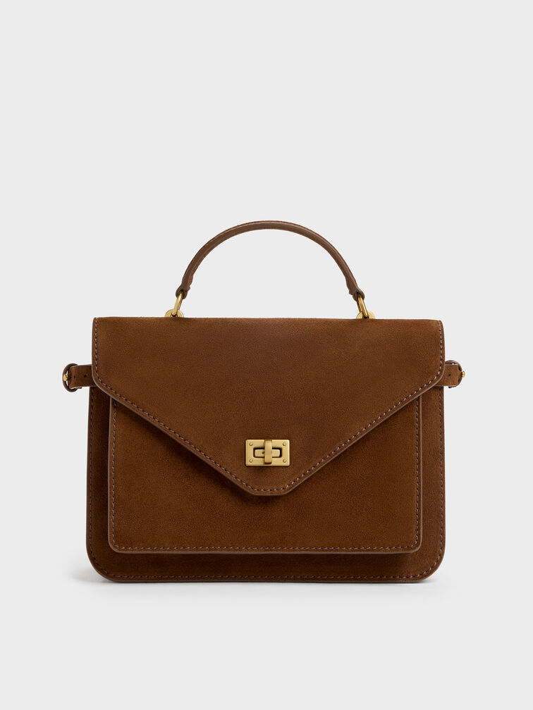 Mini Chance Turn-Lock Crossbody Bag, Pecan Brown, hi-res