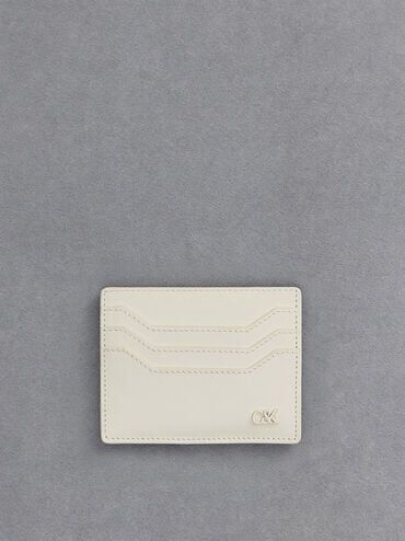 Carli Leather Multi-Slot Card Holder, White, hi-res