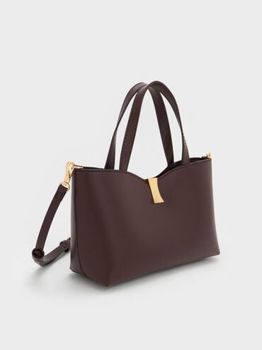 Lilibet Metallic-Accent Tote Bag, Plum, hi-res