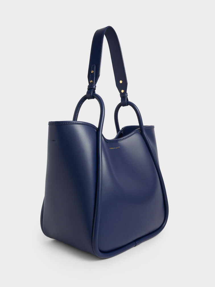 Large Slouchy Tote Bag, Navy, hi-res