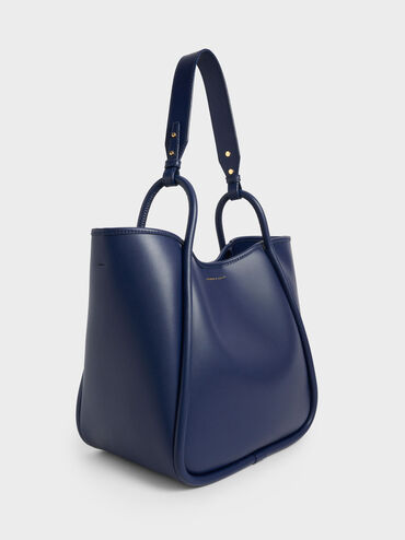 Large Slouchy Tote Bag, Navy, hi-res