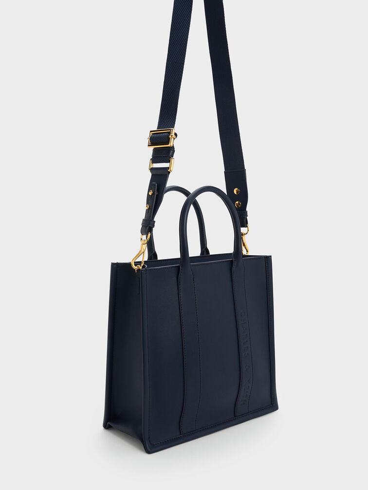 Clover Tote Bag, Navy, hi-res