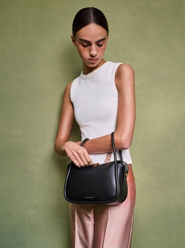 Lyla Shoulder Bag, Black, hi-res