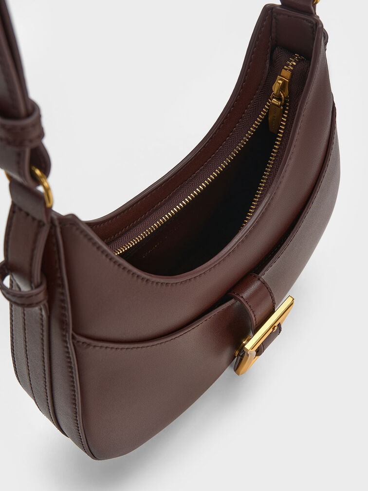 Xanthe Hobo Bag, Dark Brown, hi-res