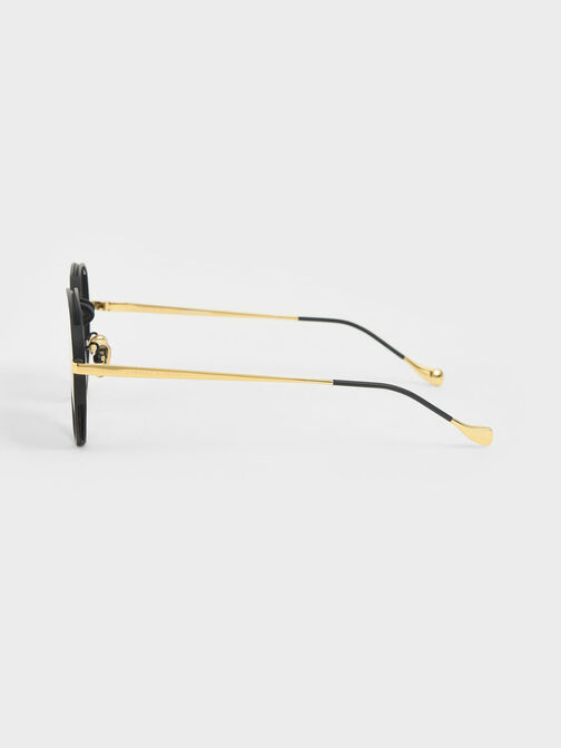 Tinted Aviator Sunglasses, Black, hi-res