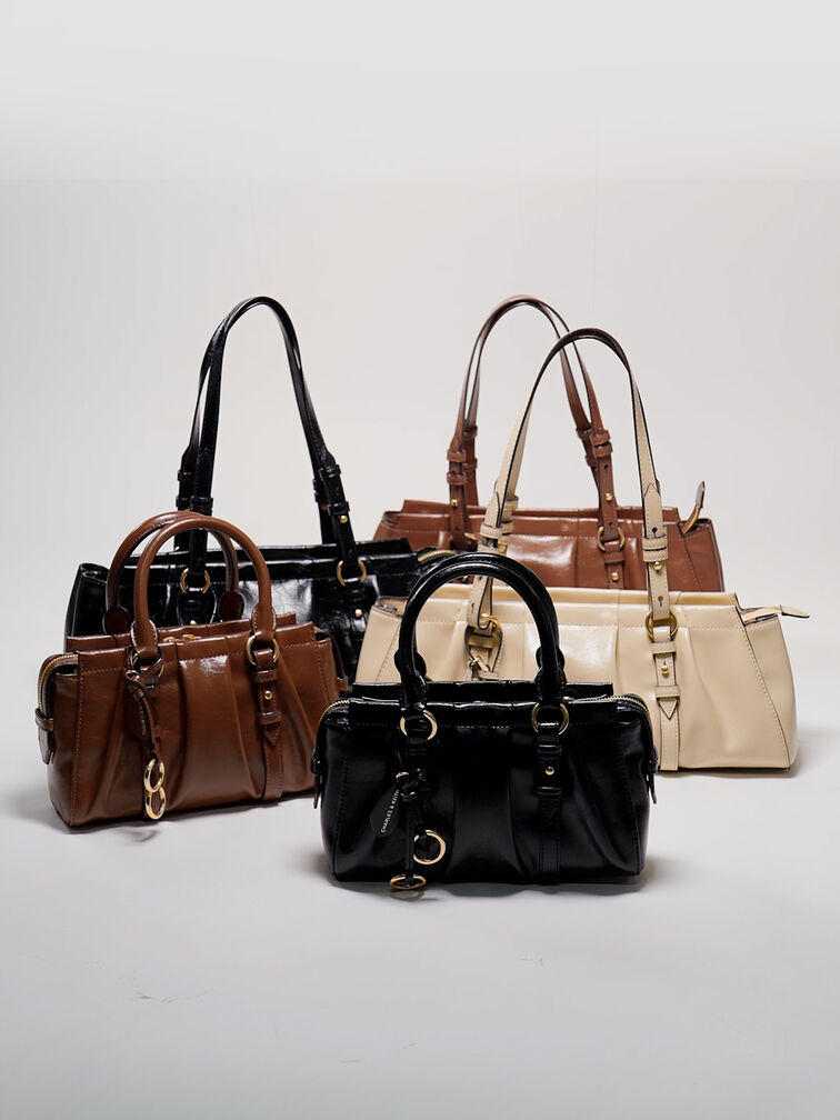 Britton Elongated Shoulder Bag, Chocolate, hi-res