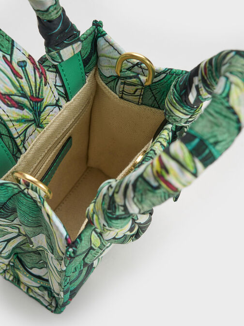 Botanical Print Fabric Tote Bag, Green, hi-res