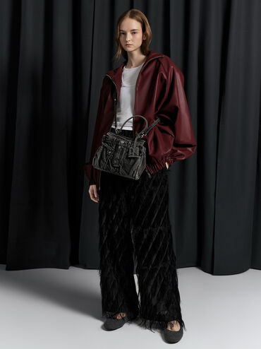 Arita Denim Jeans Top Handle Bag, Denim Noir, hi-res