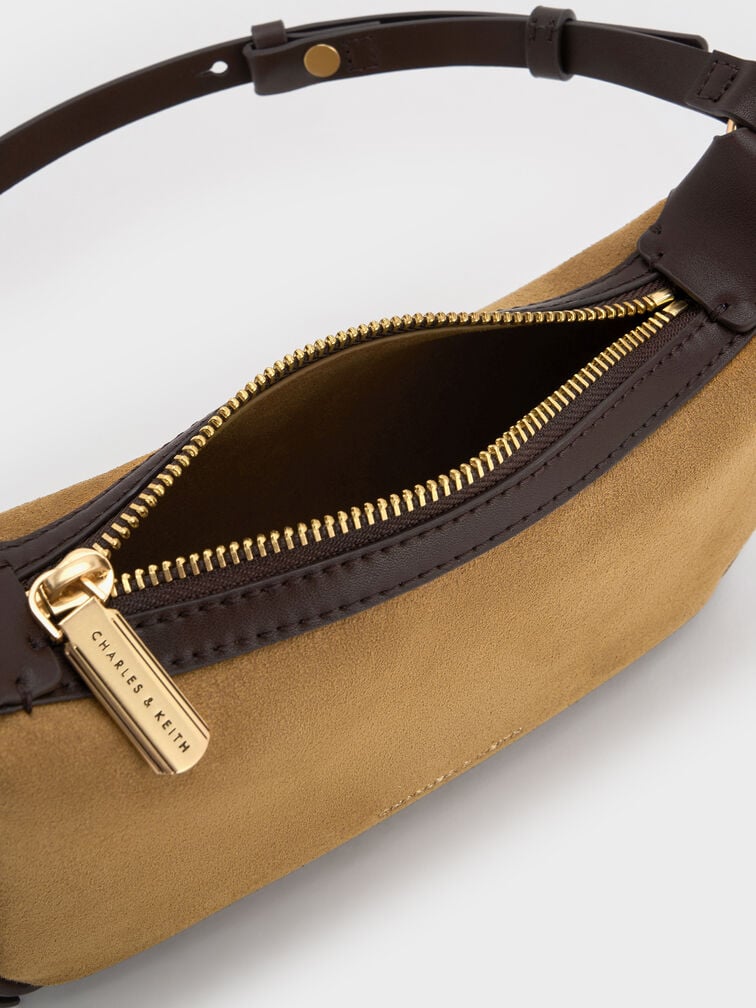 Mini Calla Suede Shoulder Bag, Sahara Sand, hi-res