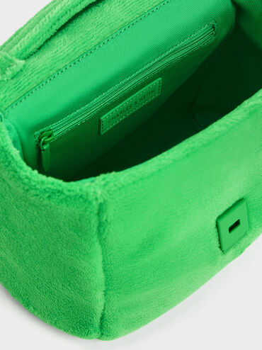 Loey Textured Top Handle Bag, Green, hi-res