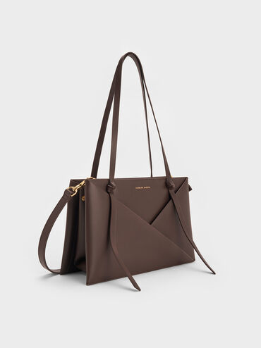 Midori Geometric Tote Bag, Espresso Brown, hi-res