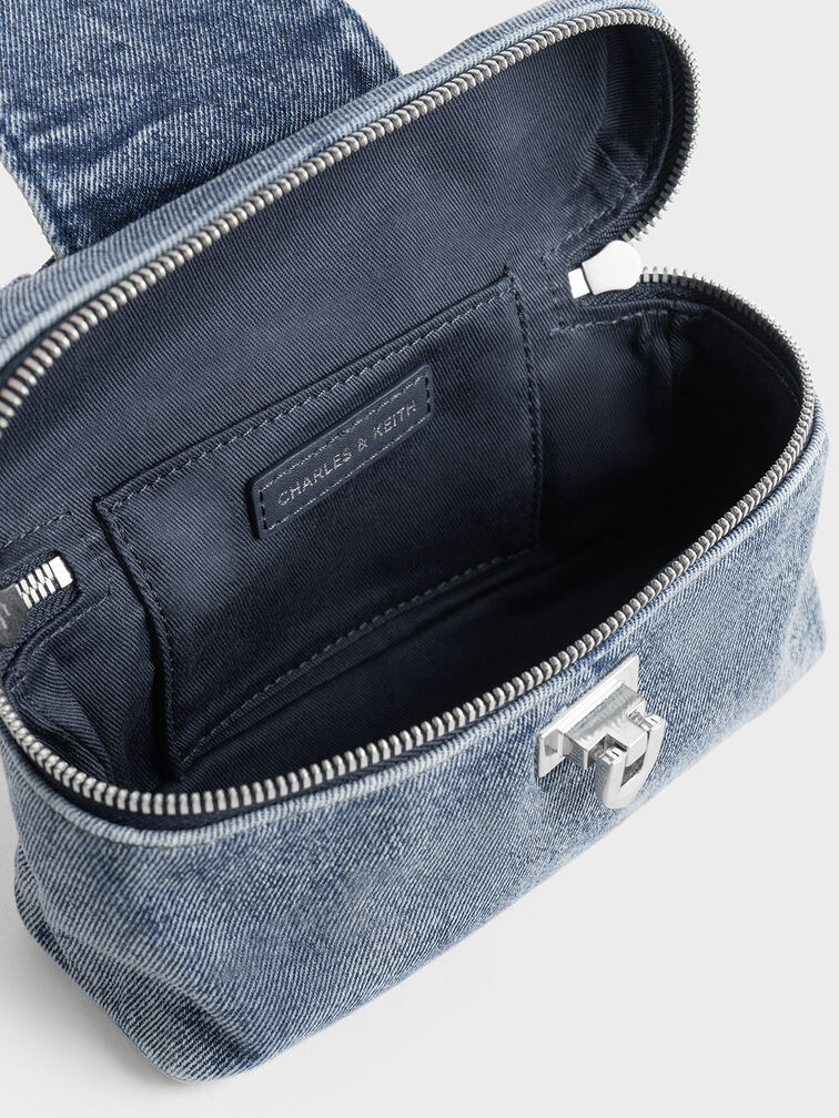 Arwen Denim Top Handle Vanity Bag, Denim Blue, hi-res