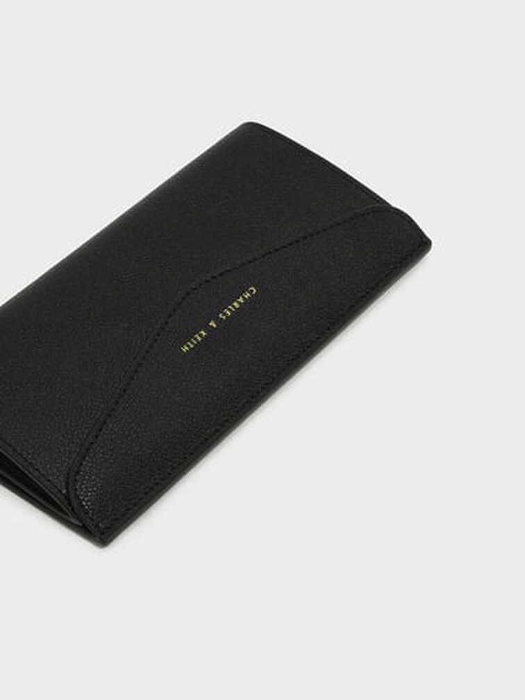 Envelope Long Wallet, Black, hi-res