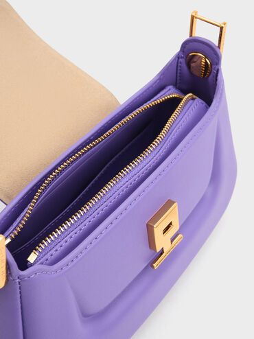 Koa Push-Lock Top Handle Bag, Purple, hi-res