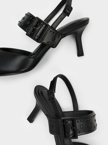 Sepphe Grommet Slingback Pumps, Black, hi-res