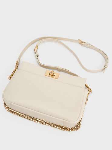 Lennie Chain-Handle Shoulder Bag, Cream, hi-res