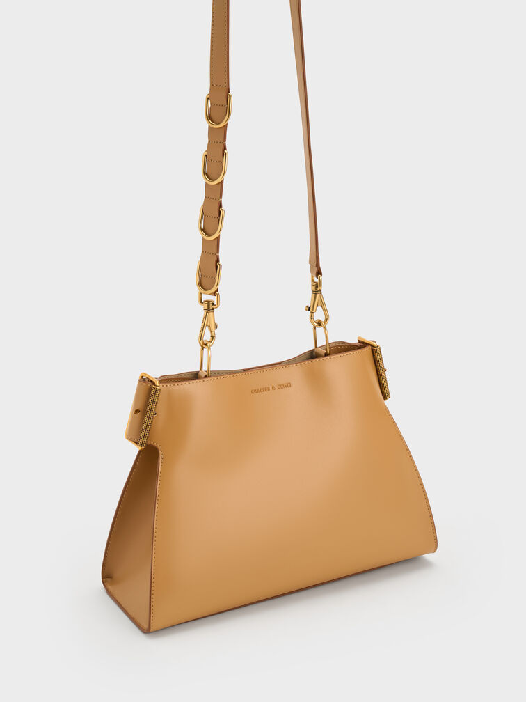 Lexie Side-Buckle Trapeze Shoulder Bag, Sand, hi-res