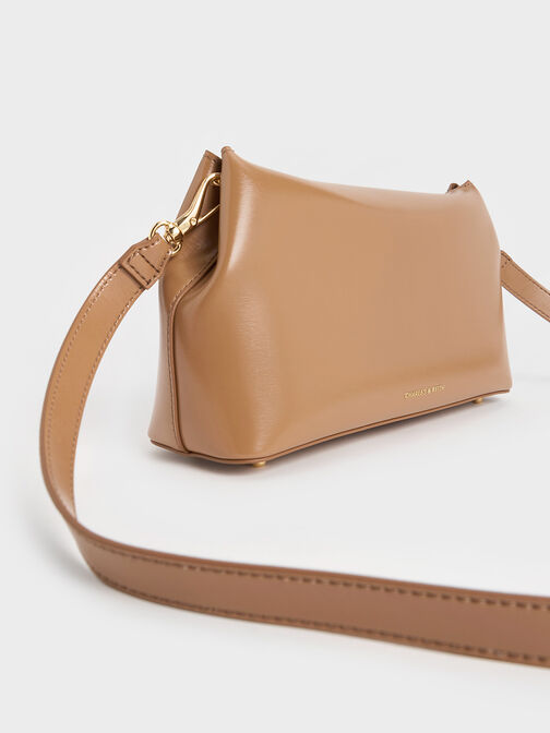 Wisteria Metallic-Accent Shoulder Bag, Tan, hi-res