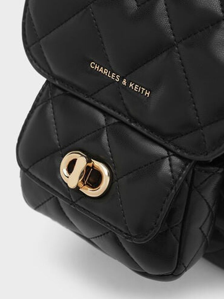 Aubrielle Quilted Backpack, Black, hi-res