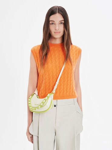 Alouette Curved Shoulder Bag, Cream, hi-res