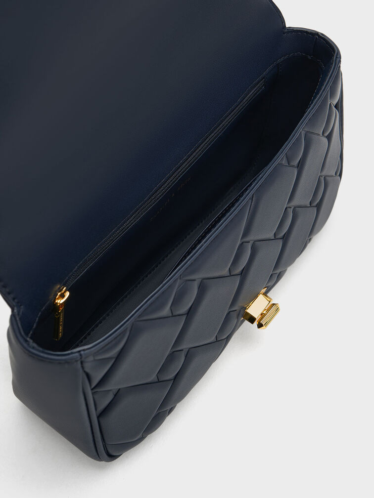 Tillie Quilted Chain Bag, Navy, hi-res