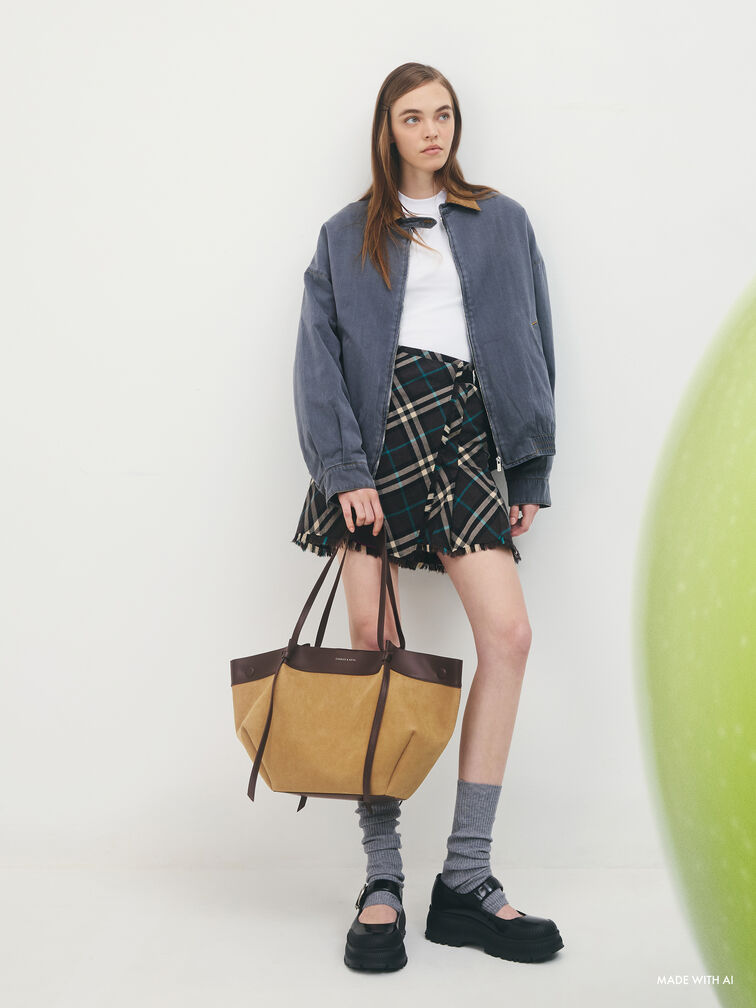 XL Calla Suede Tote Bag, Sahara Sand, hi-res