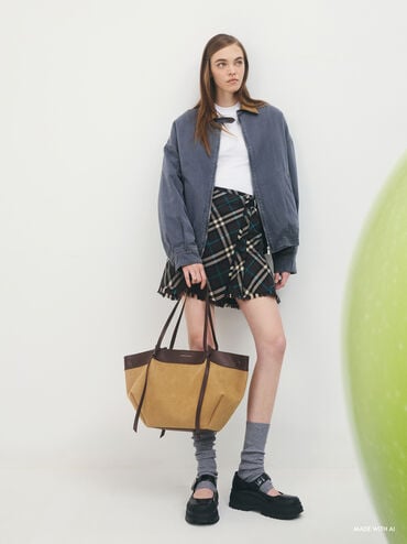 XL Calla Suede Tote Bag, Sahara Sand, hi-res