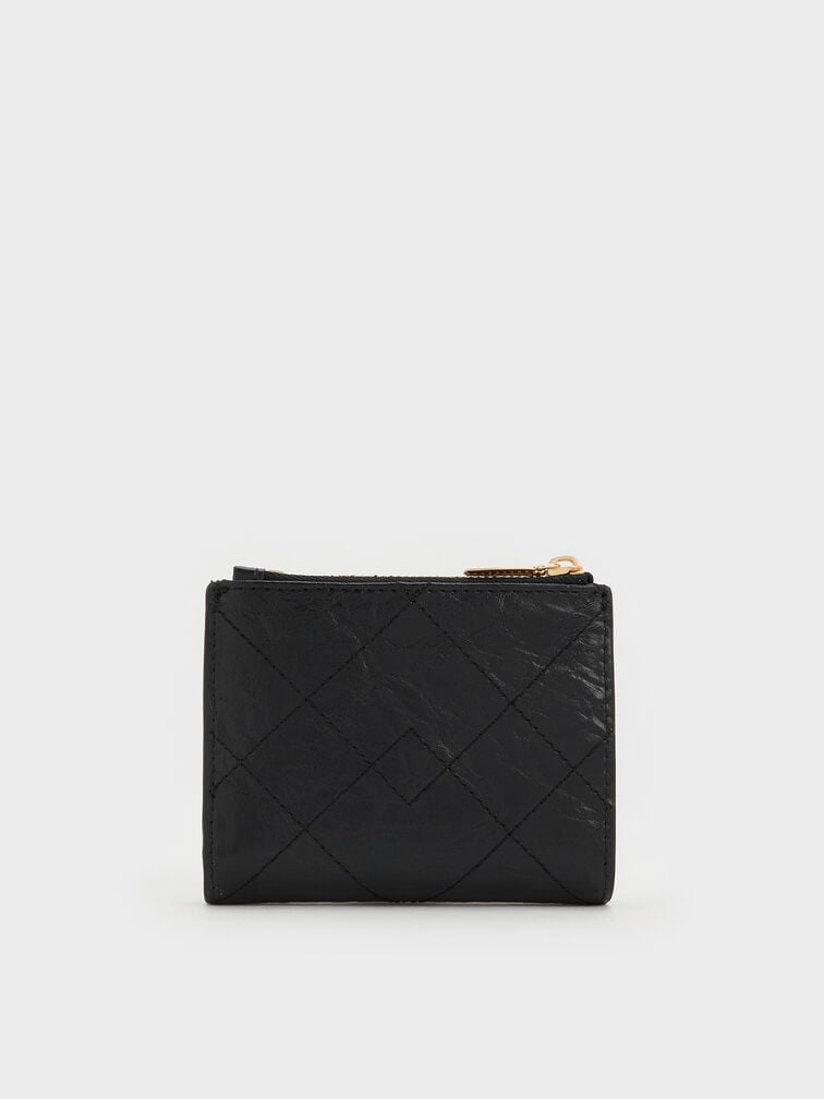 Duo Quilted Small Wallet, Black, hi-res