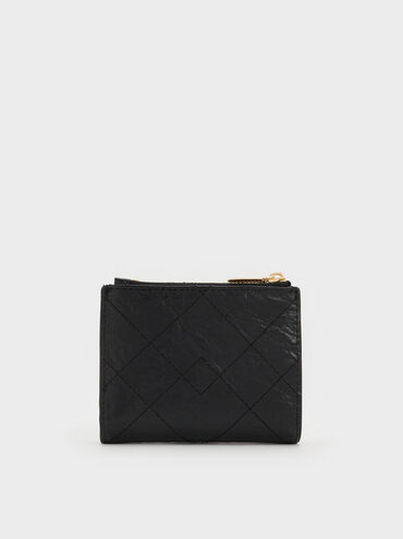 Duo Quilted Small Wallet, Black, hi-res