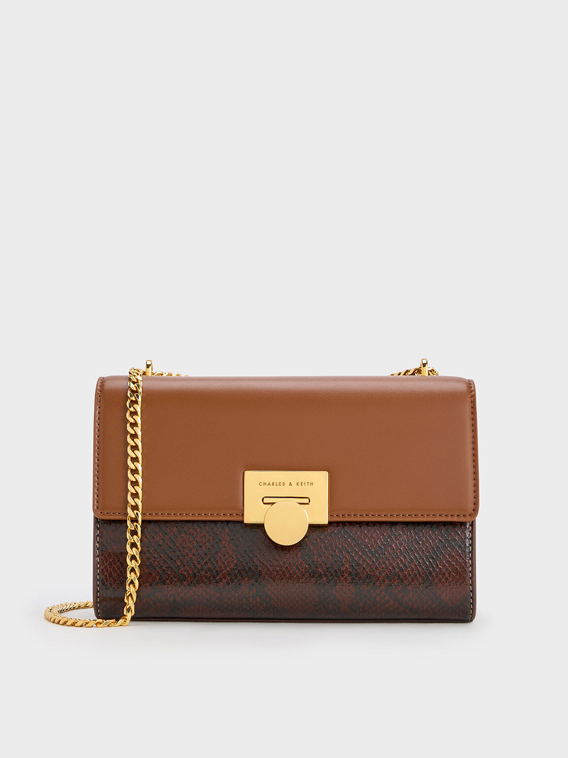 Charles and keith chain detail clutch outlet