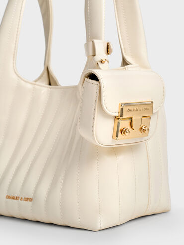 Donna Crinkle-Effect Tote Bag, Cream, hi-res