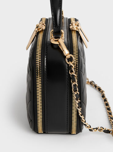 Duo Quilted Vanity Bag, Black, hi-res