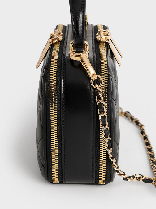 Duo Quilted Vanity Bag, Black, hi-res