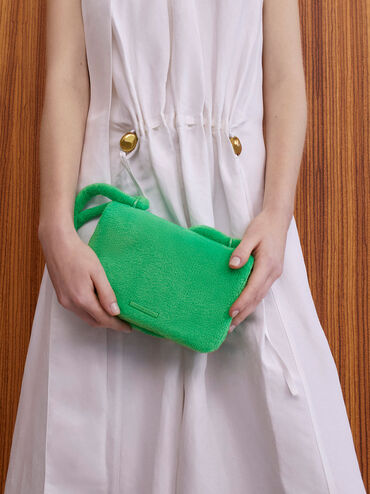 Loey Textured Crossbody Bag, Green, hi-res