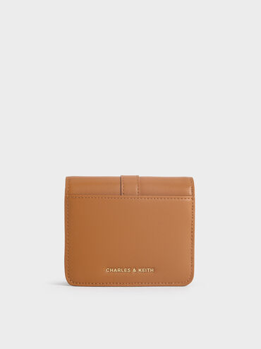 Agatha Chain-Accent Card Holder, Brown, hi-res