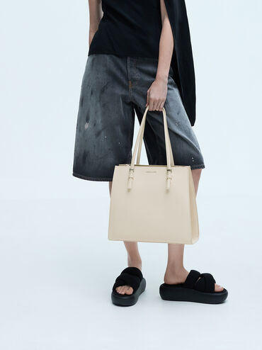 Sansa Tote Bag, Beige, hi-res