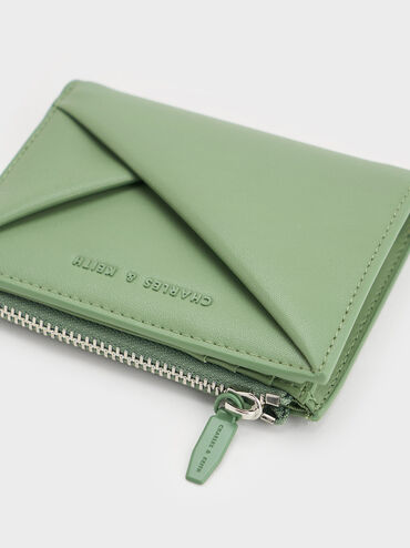 Midori Geometric Top-Zip Wallet, Green, hi-res