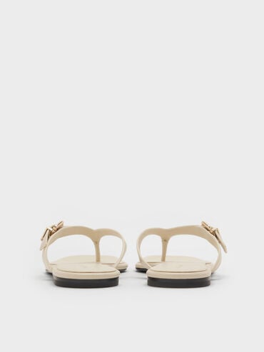 Buckled Thong Sandals, Chalk, hi-res