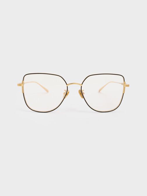 Wire Frame Blue-Light Butterfly Sunglasses, Black, hi-res