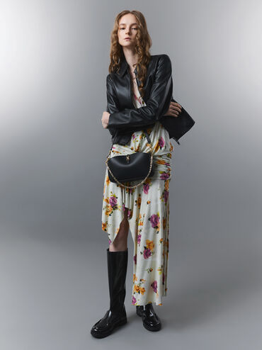 Adalyn Chain Shoulder Bag, Black, hi-res