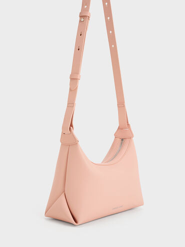 Aurelie Trapeze Hobo Bag, Pink, hi-res