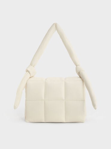 Errya Quilted Puffy Crossbody Bag, Cream, hi-res