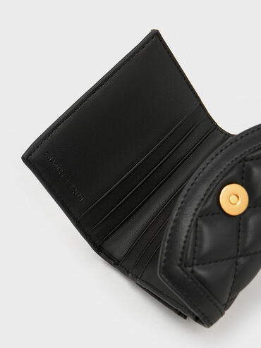 Este Quilted Belted Small Wallet, Black, hi-res