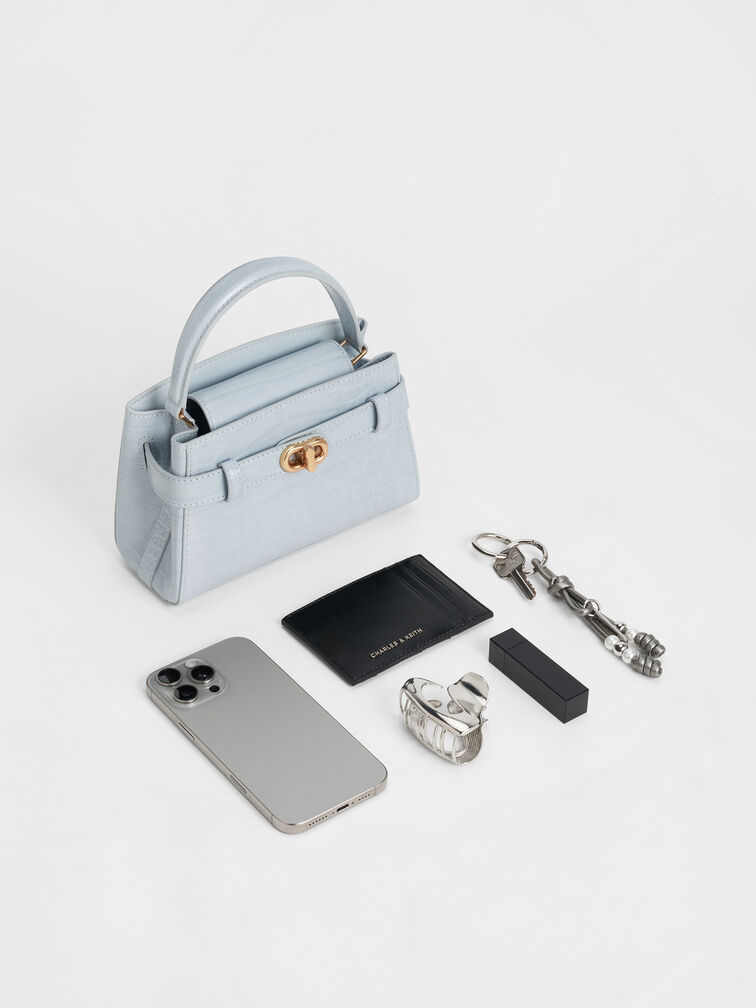 Aubrielle Croc-Effect Top Handle Bag, Sea Salt Blue, hi-res