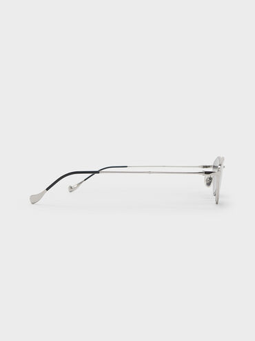 Jax Metal-Frame Geometric Sunglasses, Silver, hi-res