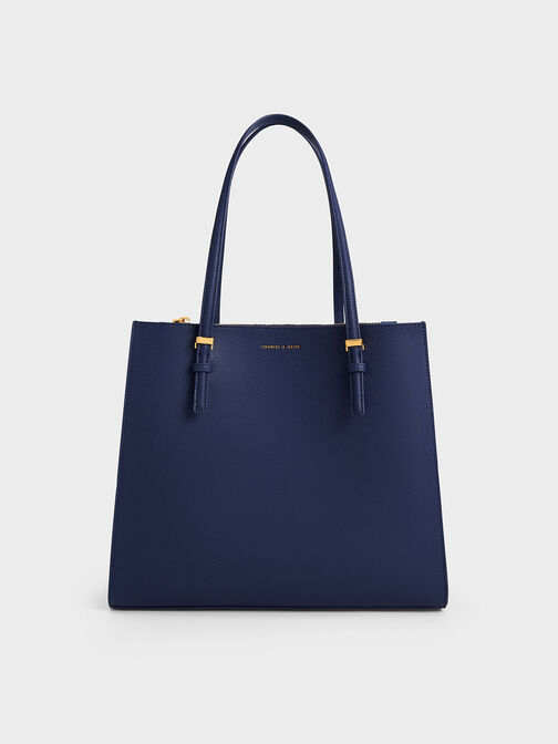 Double Handle Tote Bag, Navy, hi-res