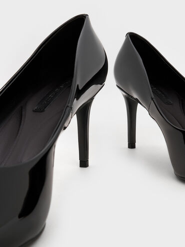 Emmy Patent Pointed-Toe Stiletto Pumps, Black Patent, hi-res