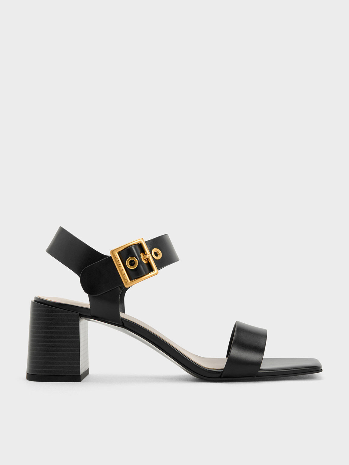 Black and gold low heel sandals 2025