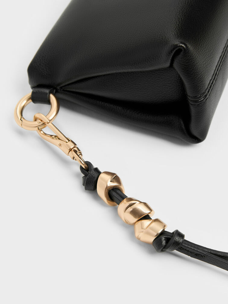 Zephyr Metallic-Accent Wristlet, Black, hi-res