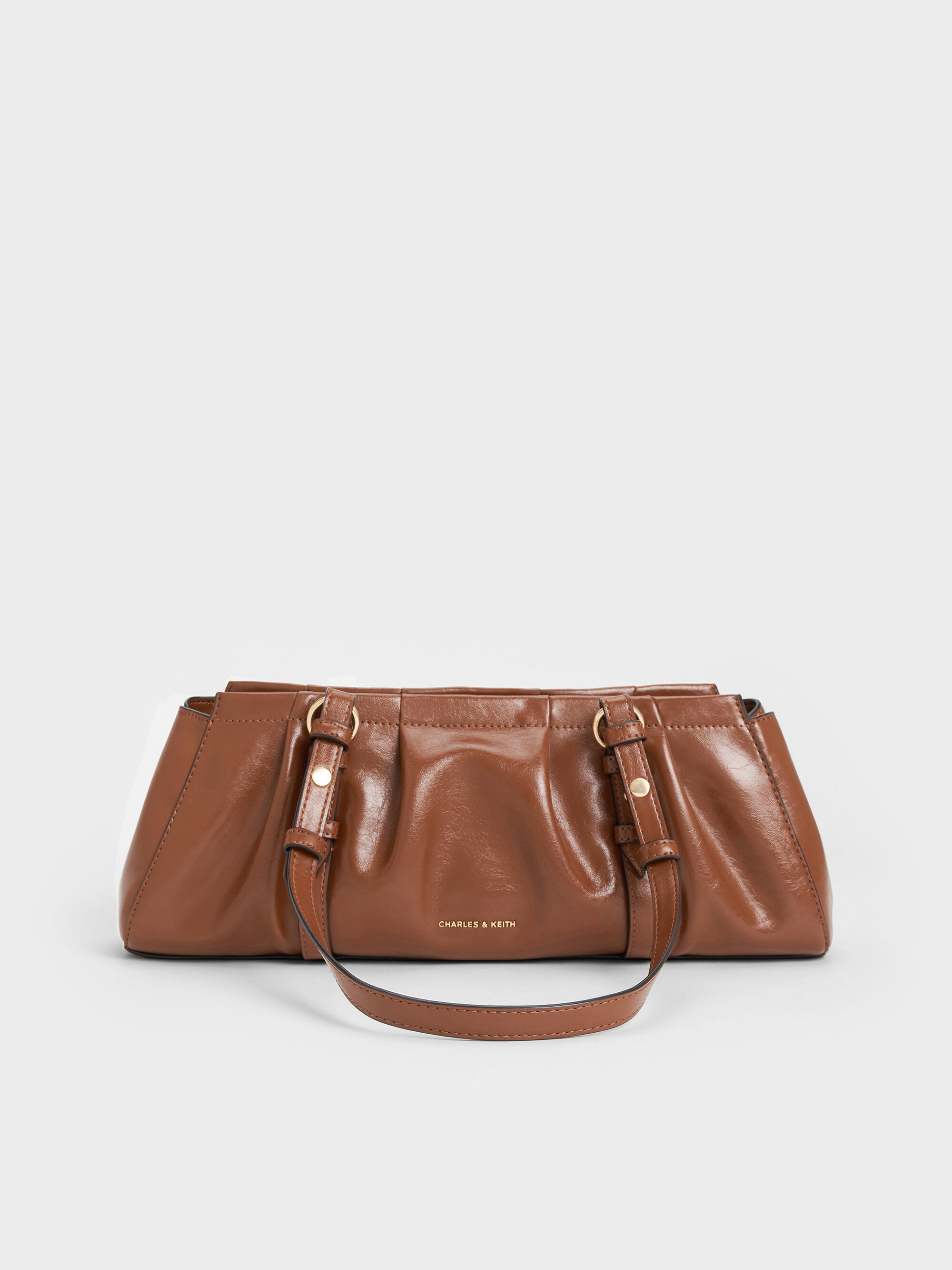 Chocolate Britton Elongated Shoulder Bag - Chocolate - Bags